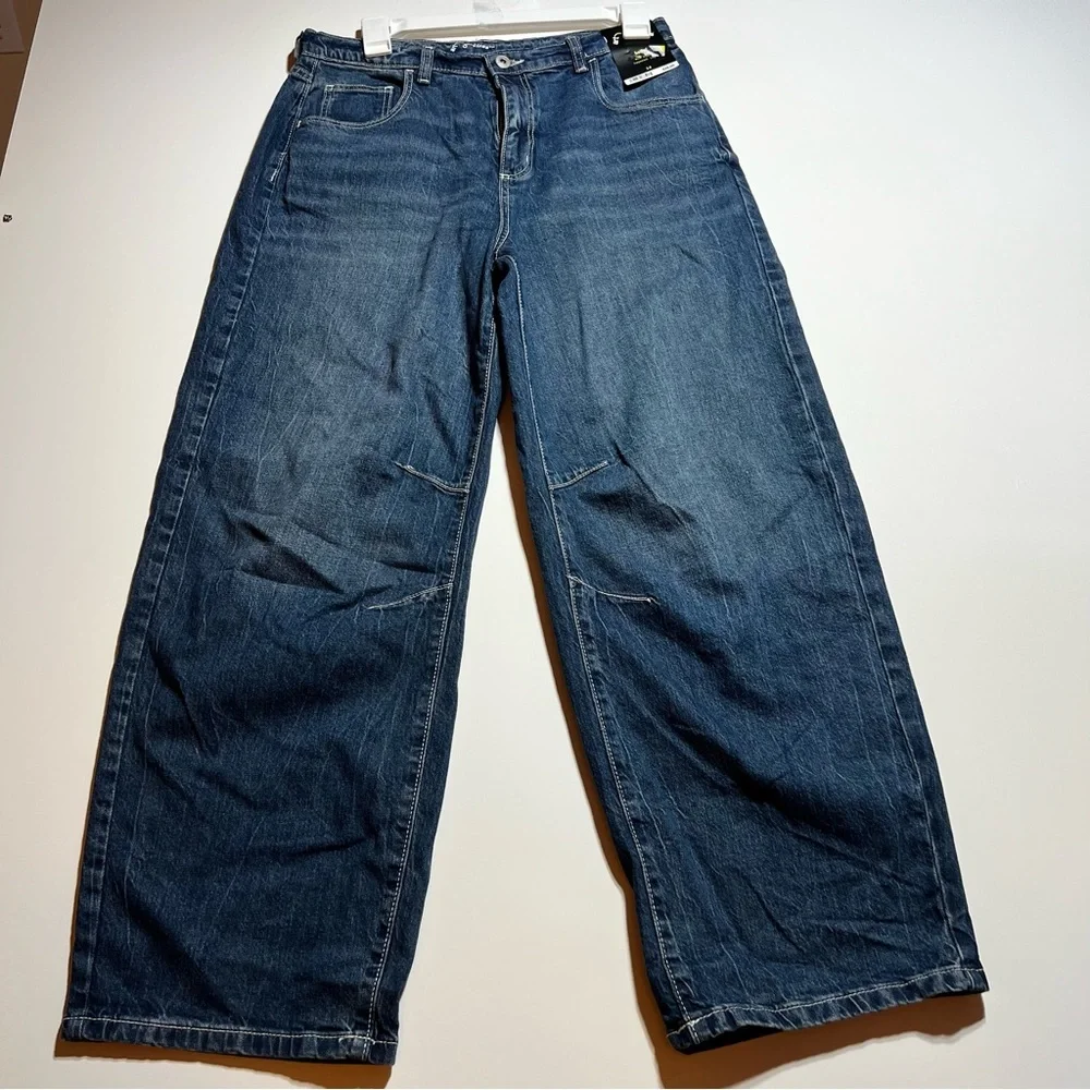 NWT Art Class Girl's Blue Barrel Jeans- Size 16 - Picture 3 of 11